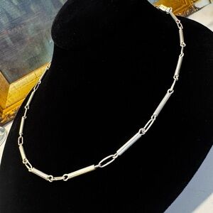 Vintage Davíd Godínez Sterling Bar Link Necklace (23”)